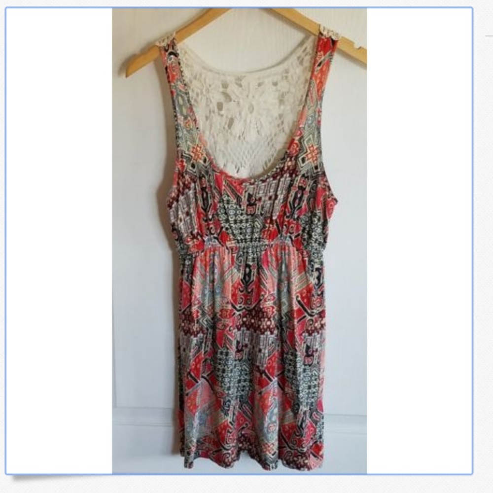 EVERLY Boho Sleeveless Top Crochet Lace Back